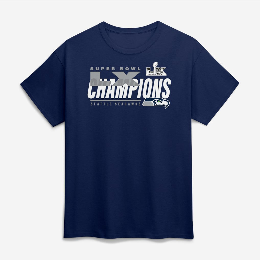 Fanatics Seattle Seahawks Super Bowl LX Champions Iconic Victory T-Shirt College Navy