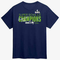 Fanatics Seattle Seahawks Super Bowl LX Champions Autograph Signing Roster T-Shirt College Navy