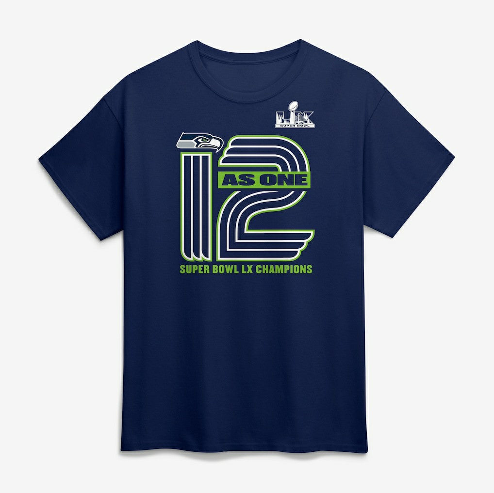 Fanatics Seattle Seahawks Super Bowl LX Champions Hometown On Top T-Shirt College Navy