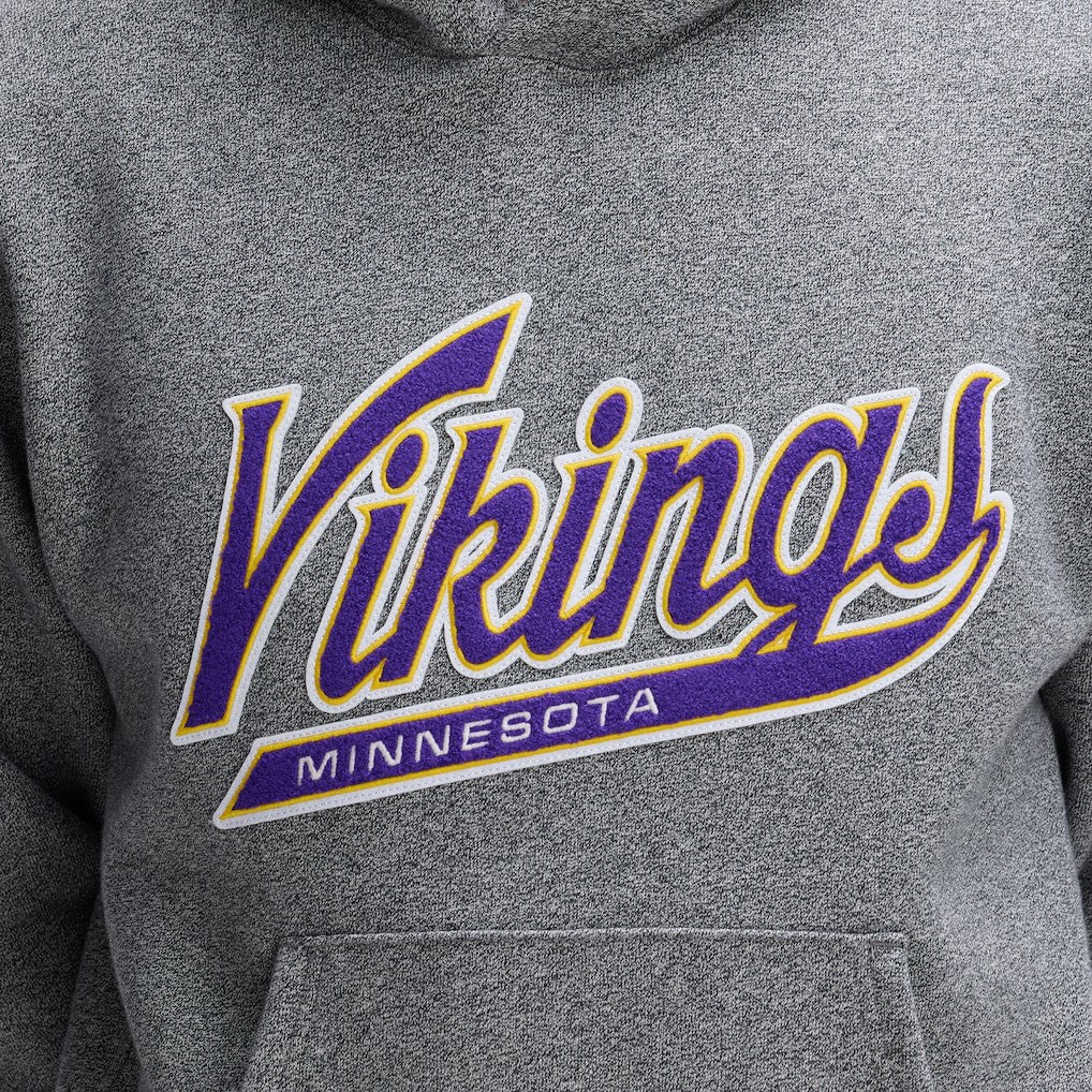 Fanatics Minnesota Vikings IconicFleece Tipped Hoodie Athletic Heather Gray
