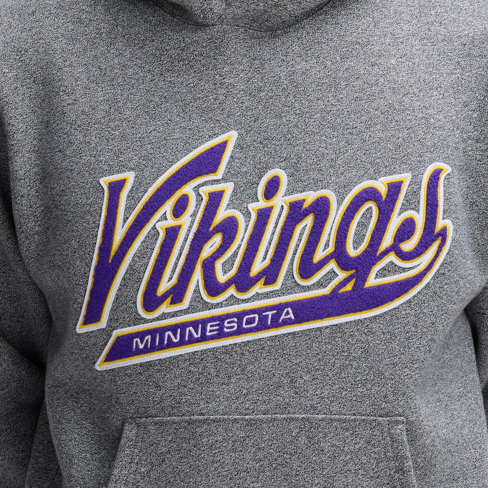 Fanatics Minnesota Vikings IconicFleece Tipped Hoodie Athletic Heather Gray