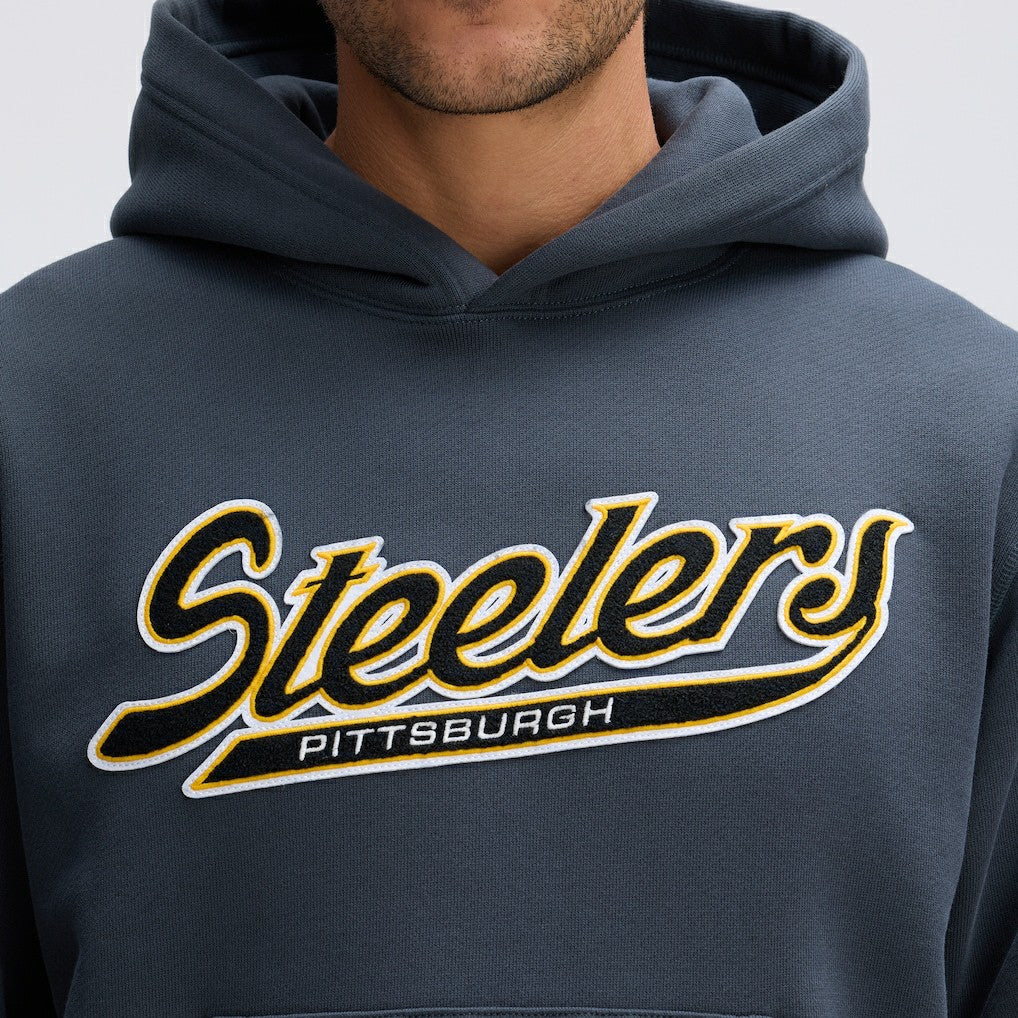 Fanatics Pittsburgh Steelers IconicFleece Tipped Hoodie Charcoal