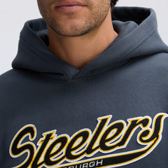 Fanatics Pittsburgh Steelers IconicFleece Tipped Hoodie Charcoal