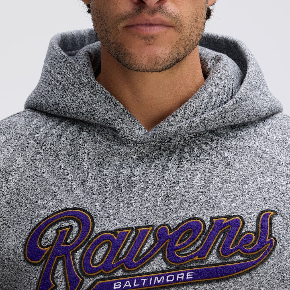 Fanatics Baltimore Ravens IconicFleece Tipped Hoodie Athletic Heather Gray