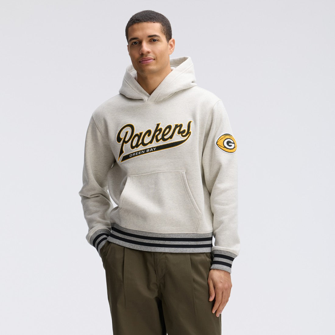 Fanatics Green Bay Packers IconicFleece Tipped Hoodie Oatmeal