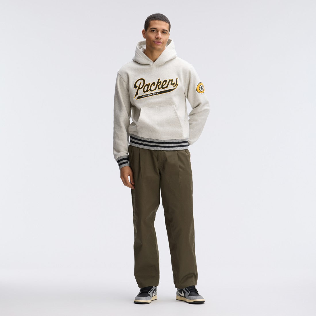 Fanatics Green Bay Packers IconicFleece Tipped Hoodie Oatmeal