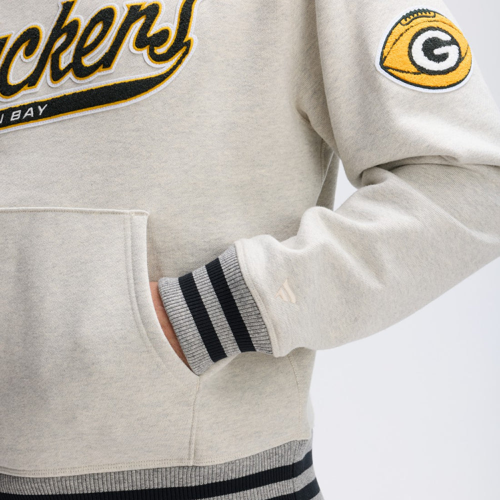 Fanatics Green Bay Packers IconicFleece Tipped Hoodie Oatmeal