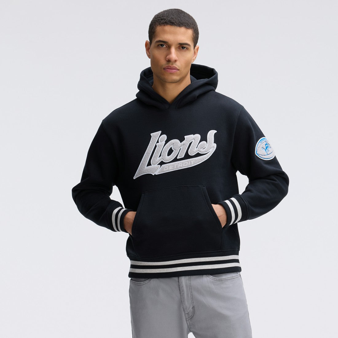 Fanatics Detroit Lions IconicFleece Tipped Hoodie Black