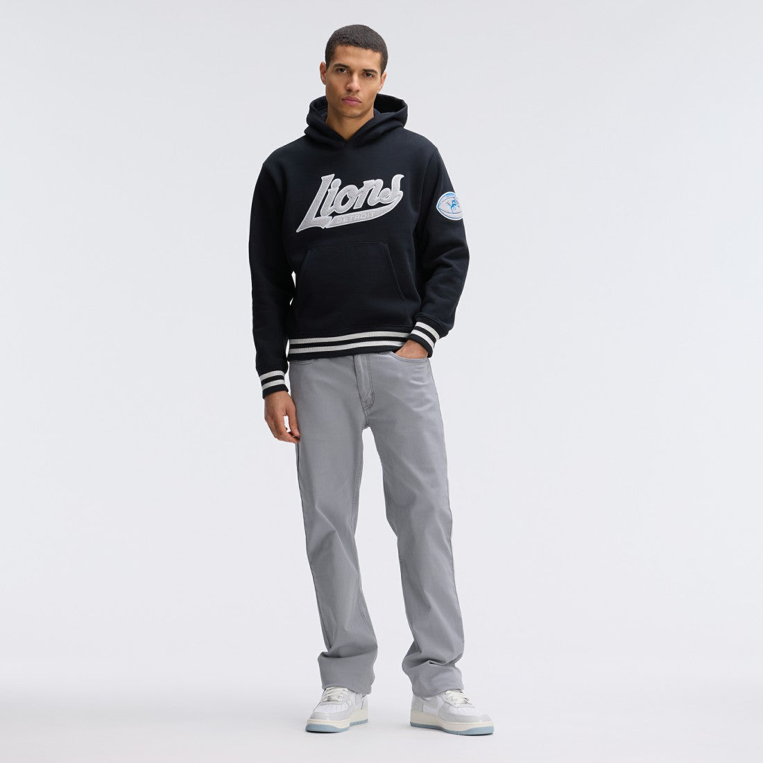 Fanatics Detroit Lions IconicFleece Tipped Hoodie Black