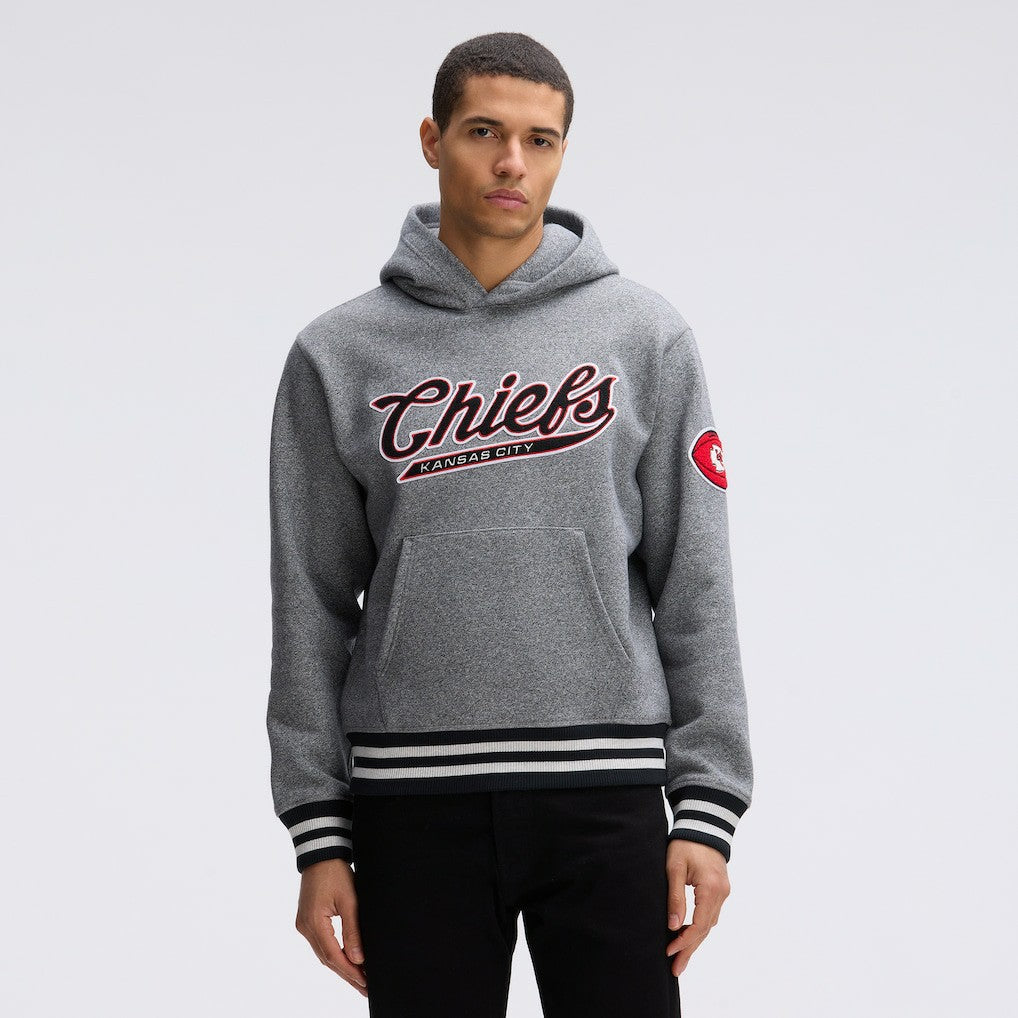 Fanatics Kansas City Chiefs IconicFleece Tipped Hoodie Athletic Heather Gray