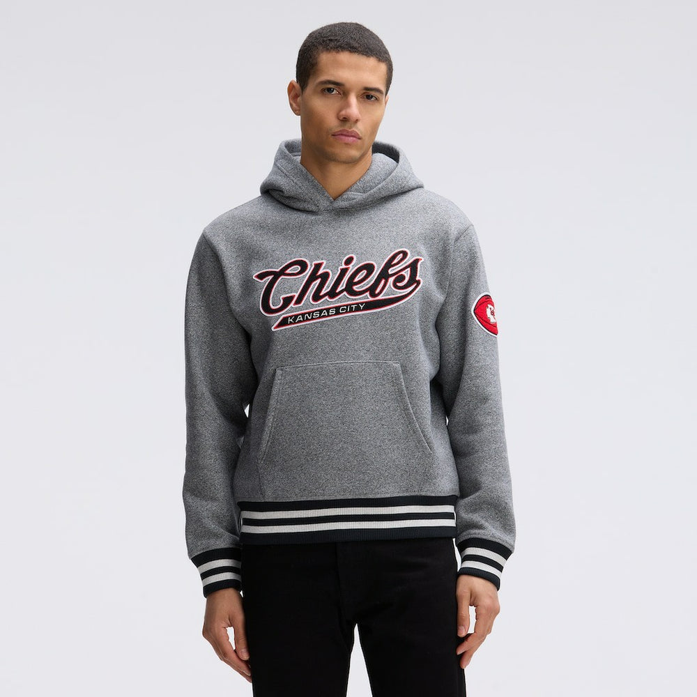 Fanatics Kansas City Chiefs IconicFleece Tipped Hoodie Athletic Heather Gray