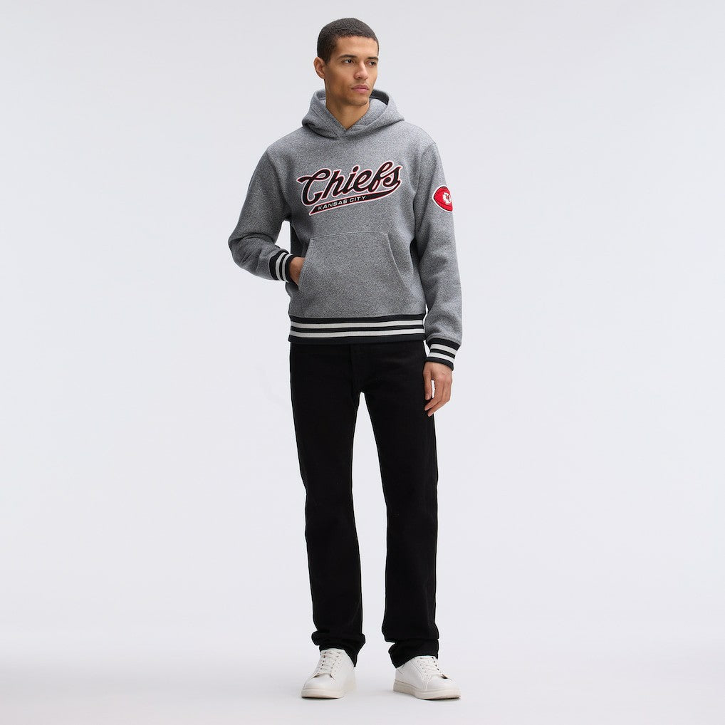Fanatics Kansas City Chiefs IconicFleece Tipped Hoodie Athletic Heather Gray