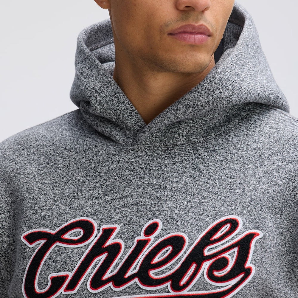 Fanatics Kansas City Chiefs IconicFleece Tipped Hoodie Athletic Heather Gray