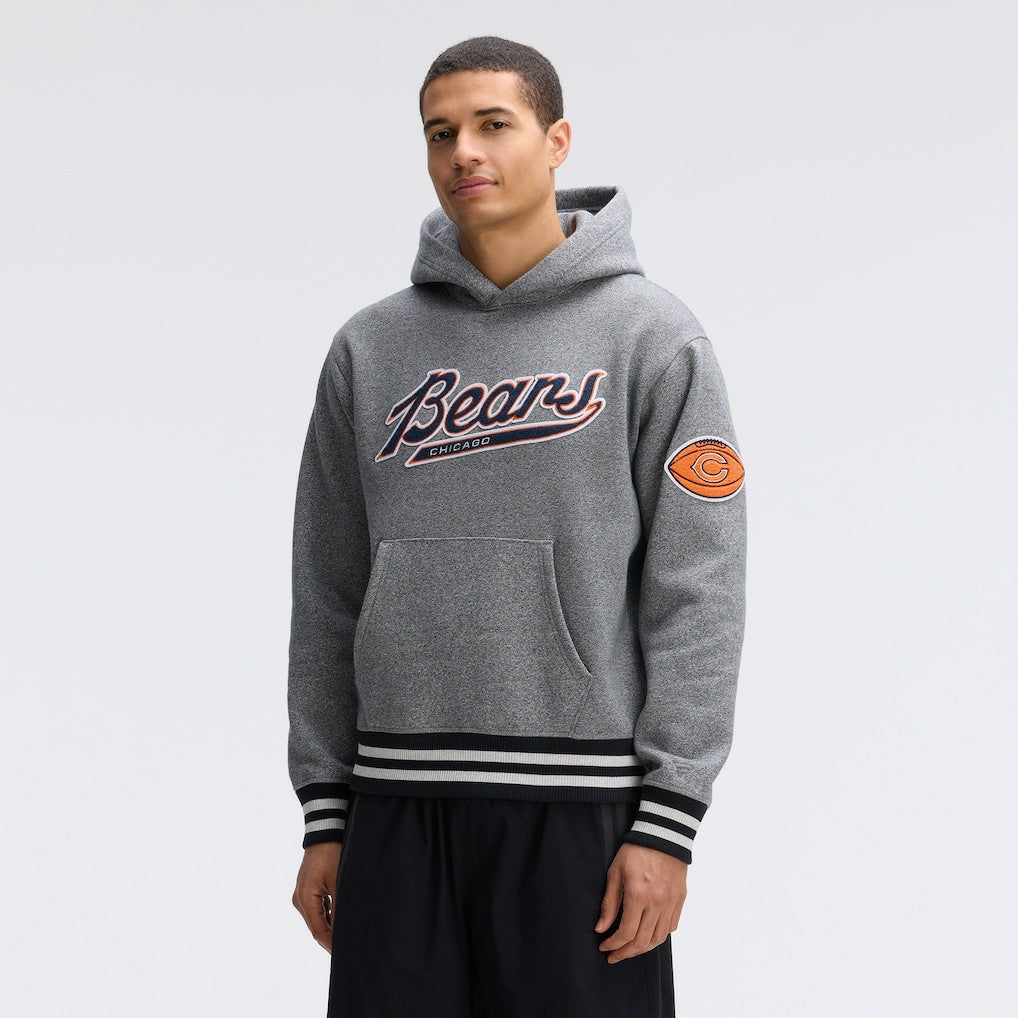 Fanatics Chicago Bears IconicFleece Tipped Hoodie Athletic Heather Gray