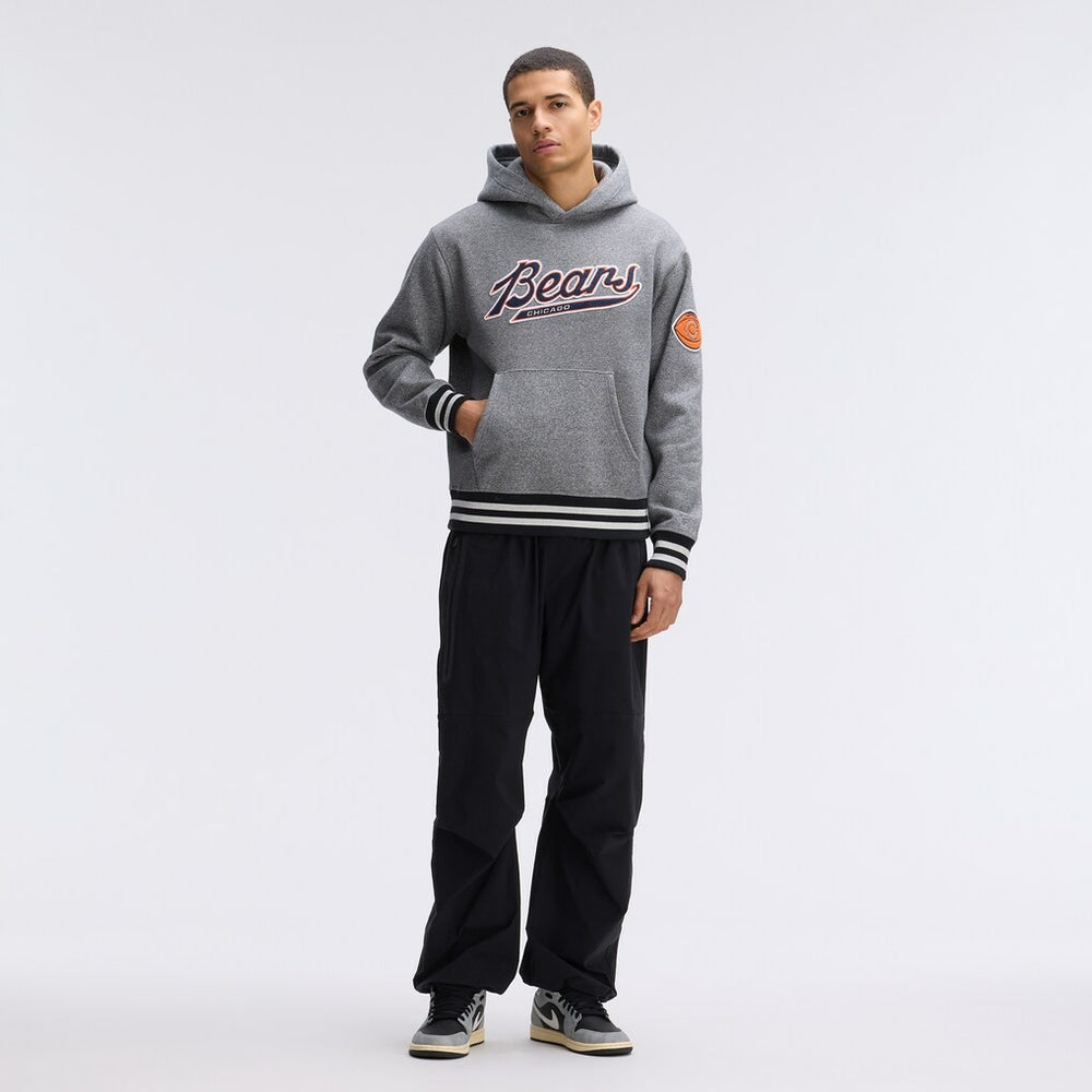 Fanatics Chicago Bears IconicFleece Tipped Hoodie Athletic Heather Gray