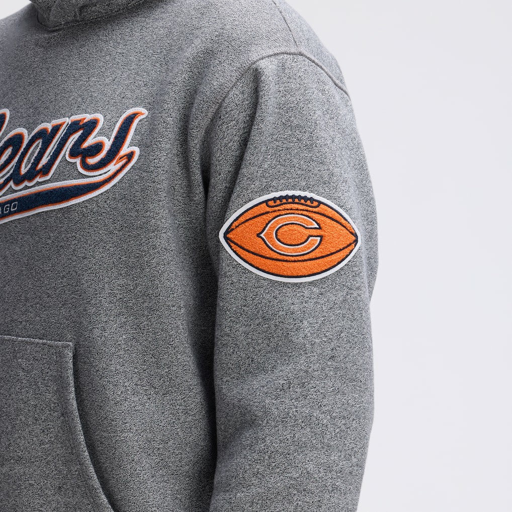 Fanatics Chicago Bears IconicFleece Tipped Hoodie Athletic Heather Gray