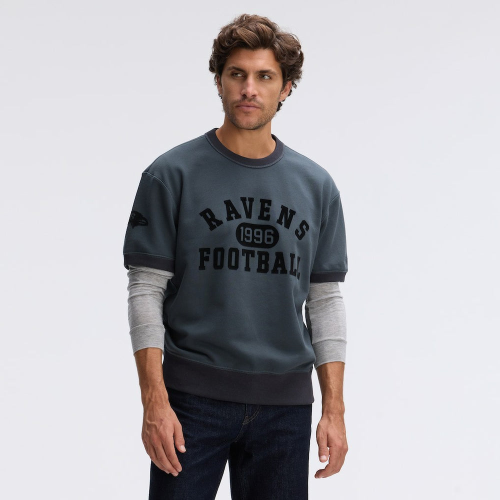 Fanatics Baltimore Ravens IconicFleece Short Sleeve Sweatshirt Charcoal
