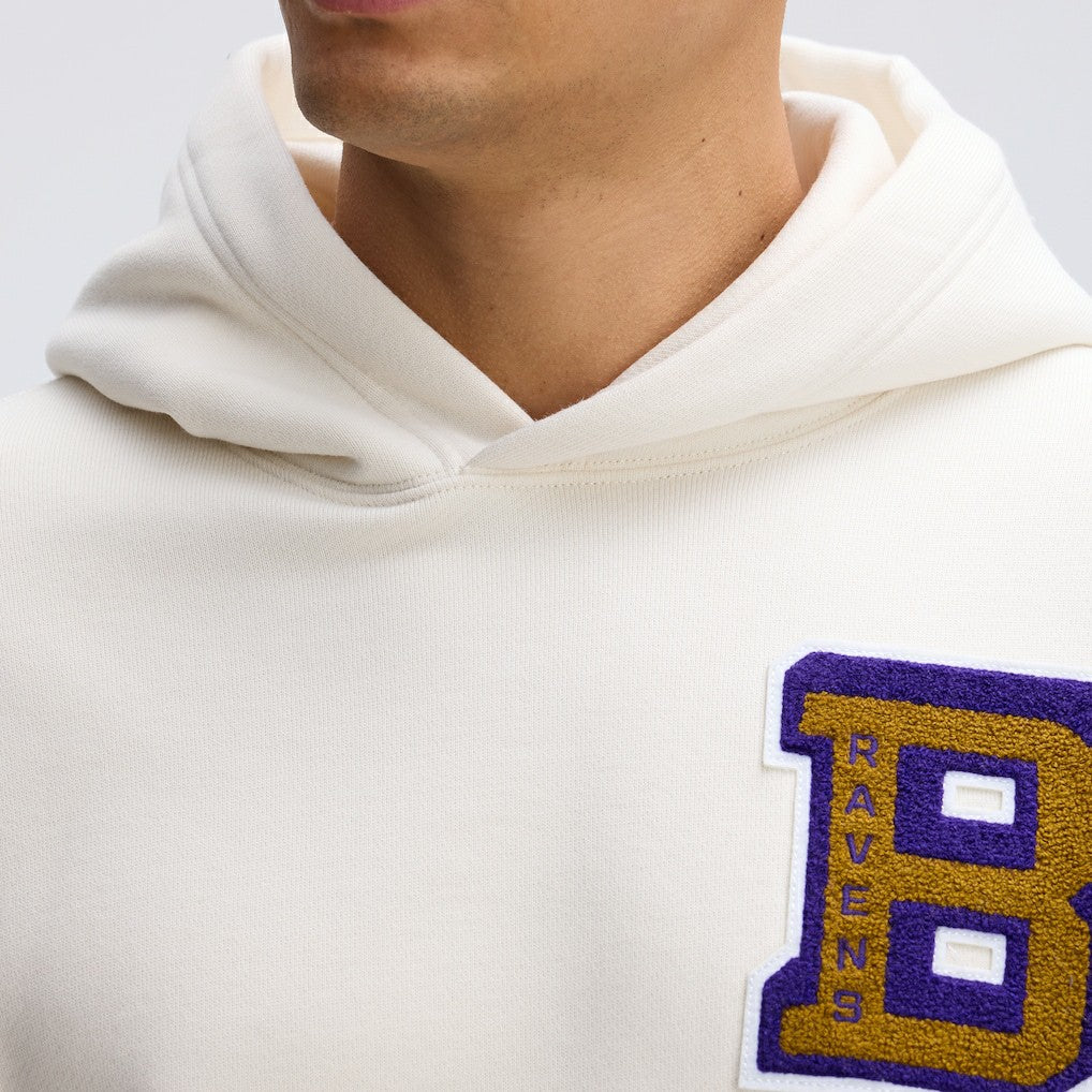 Fanatics Baltimore Ravens IconicFleece Letterman Hoodie Oatmeal