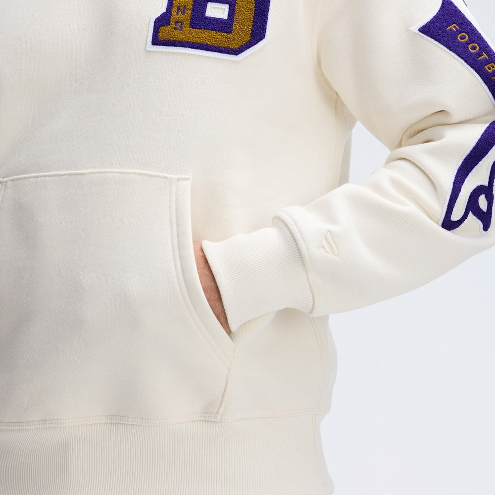 Fanatics Baltimore Ravens IconicFleece Letterman Hoodie Oatmeal