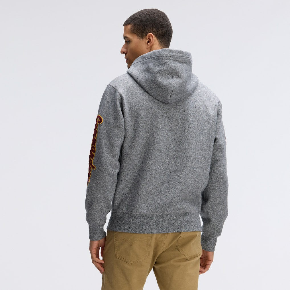 Fanatics Washington Commanders IconicFleece Letterman Hoodie Athletic Heather Gray