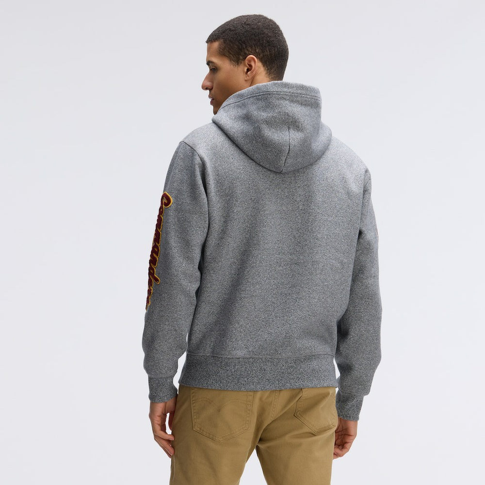 Fanatics Washington Commanders IconicFleece Letterman Hoodie Athletic Heather Gray
