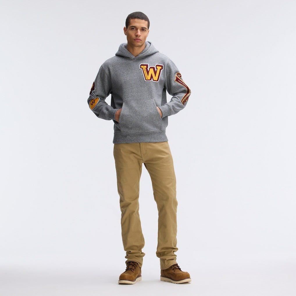 Fanatics Washington Commanders IconicFleece Letterman Hoodie Athletic Heather Gray