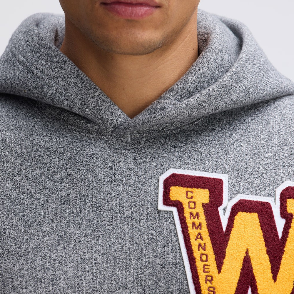 Fanatics Washington Commanders IconicFleece Letterman Hoodie Athletic Heather Gray