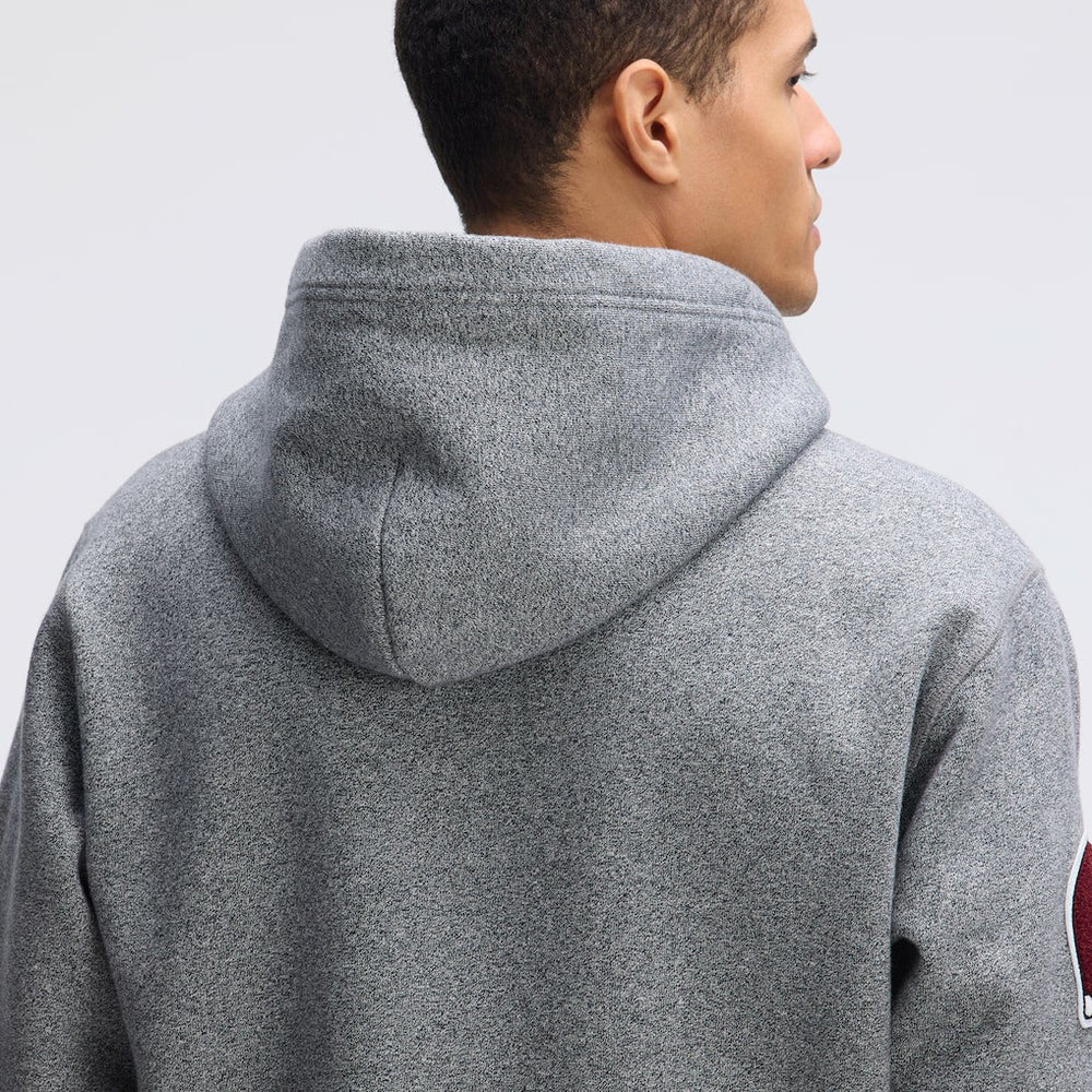 Fanatics Washington Commanders IconicFleece Letterman Hoodie Athletic Heather Gray