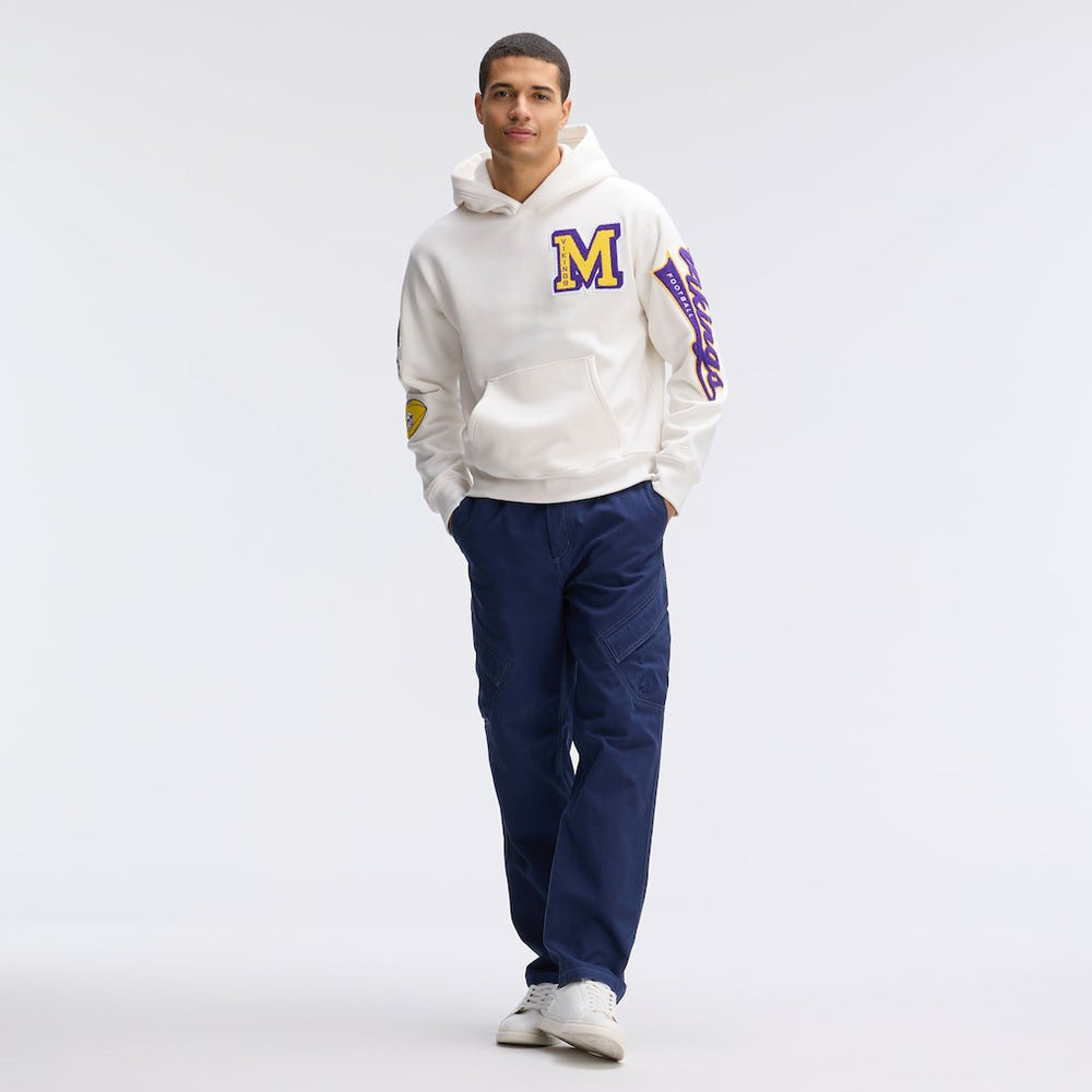 Fanatics Minnesota Vikings IconicFleece Letterman Hoodie Oatmeal