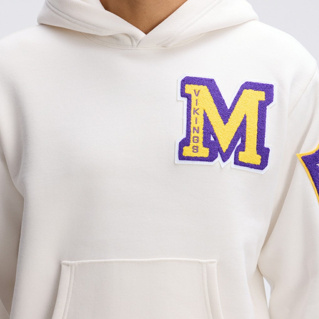 Fanatics Minnesota Vikings IconicFleece Letterman Hoodie Oatmeal