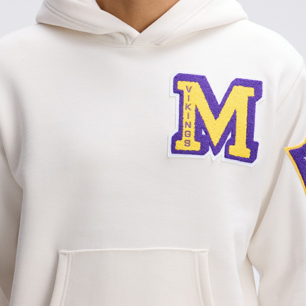 Fanatics Minnesota Vikings IconicFleece Letterman Hoodie Oatmeal