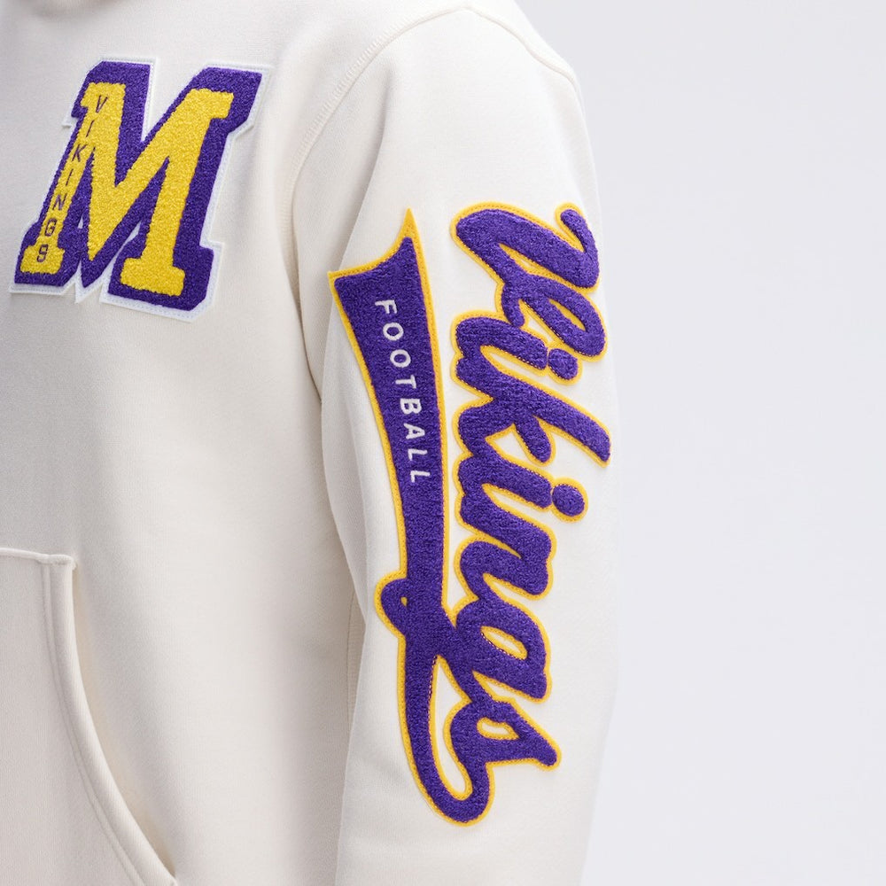 Fanatics Minnesota Vikings IconicFleece Letterman Hoodie Oatmeal