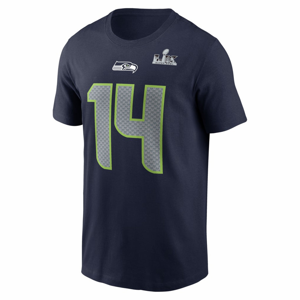 Nike Sam Darnold Seattle Seahawks Super Bowl LX Patch Name & Number T-Shirt College Navy