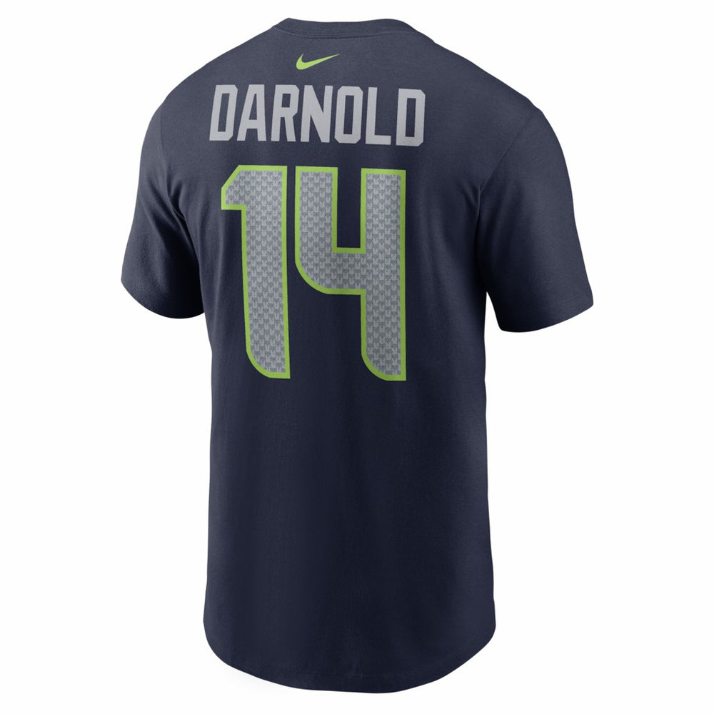 Nike Sam Darnold Seattle Seahawks Super Bowl LX Patch Name & Number T-Shirt College Navy