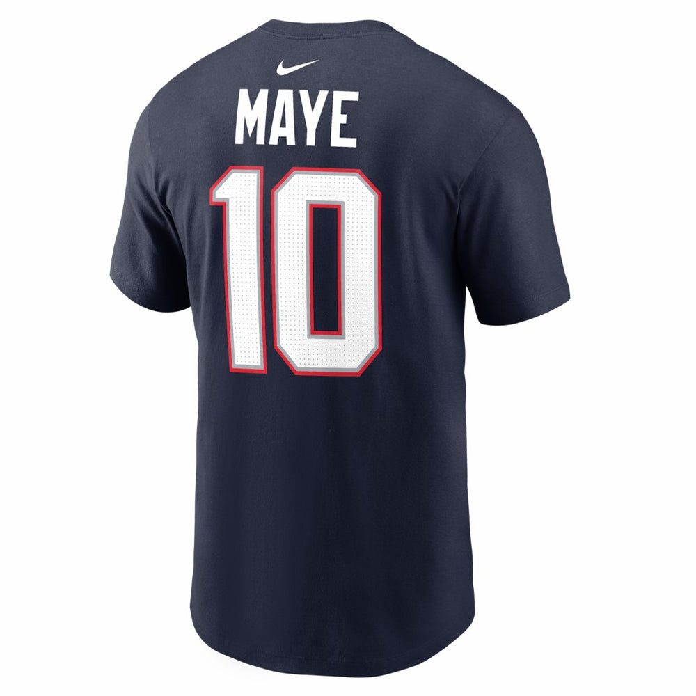 Nike Drake Maye New England Patriots Super Bowl LX Patch Name & Number T-Shirt Navy