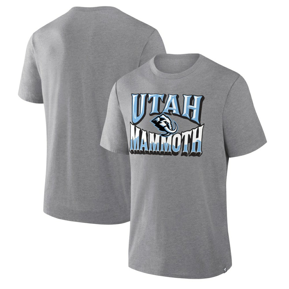 Utah Mammoth Fanatics Tribute Tri-Blend T-Shirt - Heather Gray - NHL 2001700592