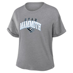 Utah Mammoth Fanatics Women's Tribute Tri-Blend Boxy T-Shirt - Heather Gray - NHL 2001700596