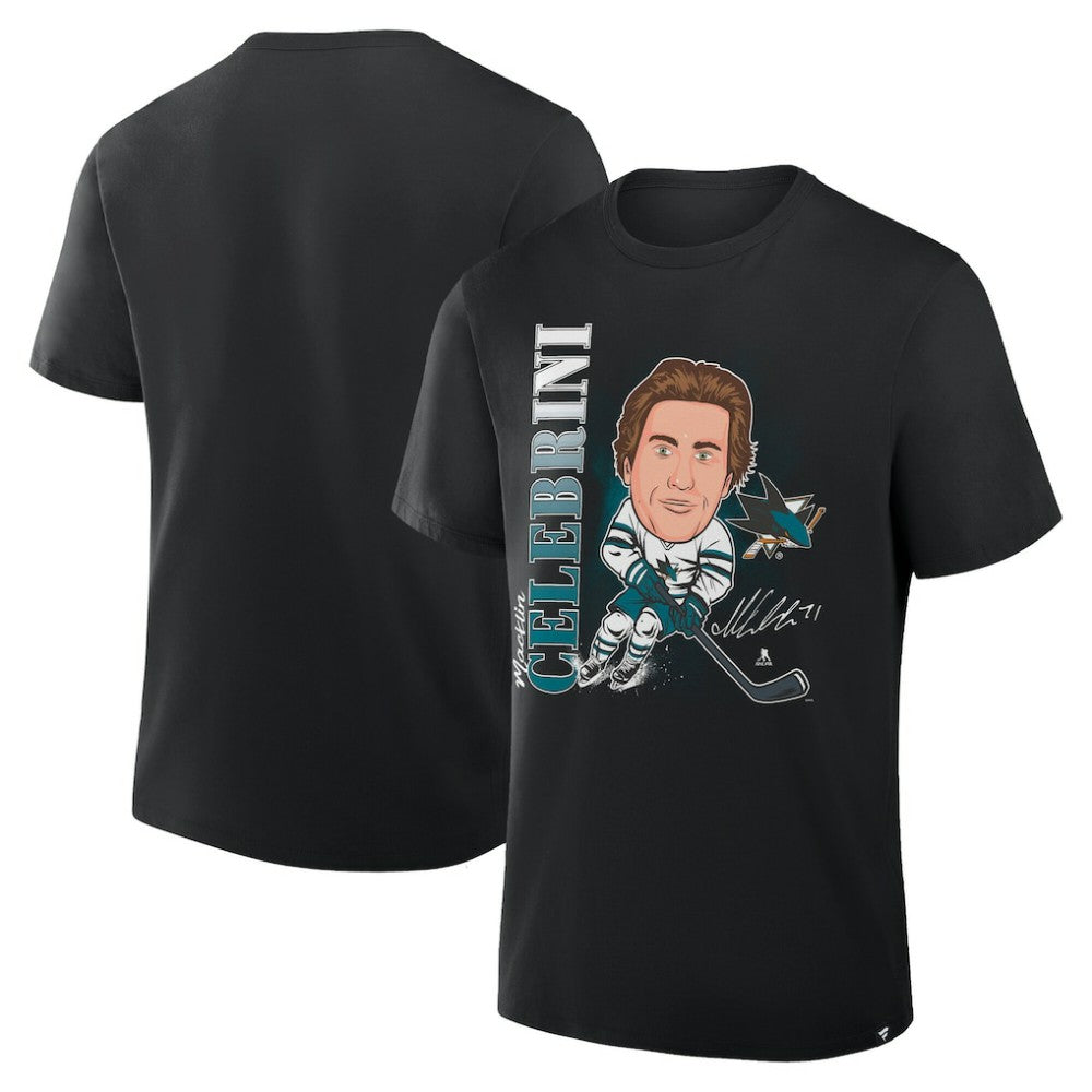 Macklin Celebrini San Jose Sharks Fanatics Caricature Player T-Shirt - Black - NHL 2001709056