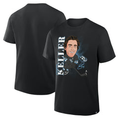 Clayton Keller Utah Mammoth Fanatics Caricature Player T-Shirt - Black - NHL 2001709064