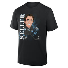 Clayton Keller Utah Mammoth Fanatics Caricature Player T-Shirt - Black - NHL 2001709064