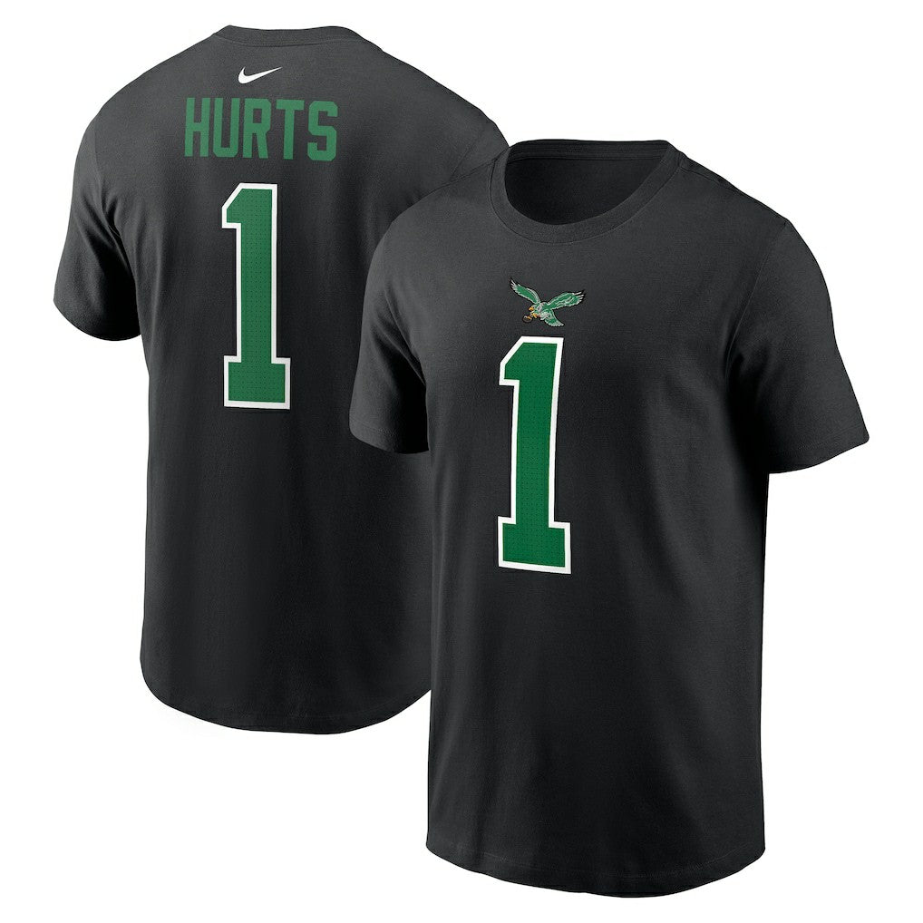 Nike Jalen Hurts Philadelphia Eagles Player Name & Number T-Shirt Black