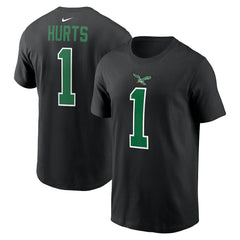 Nike Jalen Hurts Philadelphia Eagles Player Name & Number T-Shirt Black