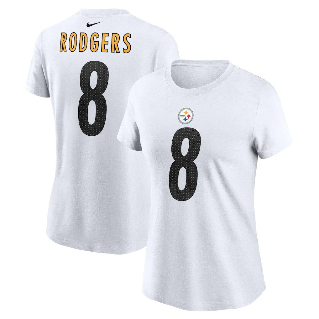 Nike Aaron Rodgers Pittsburgh Steelers Women's Name & Number T-Shirt White