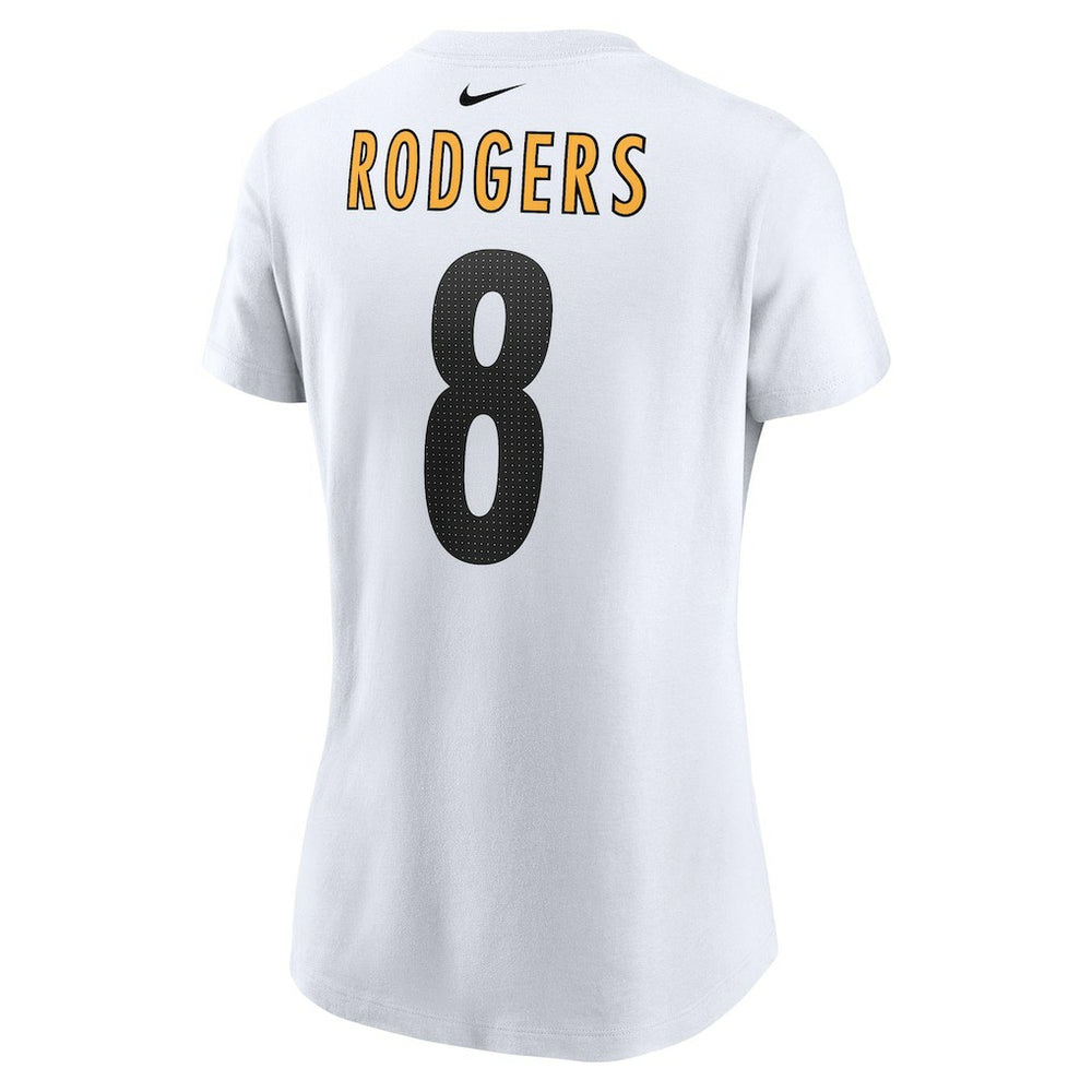 Nike Aaron Rodgers Pittsburgh Steelers Women's Name & Number T-Shirt White