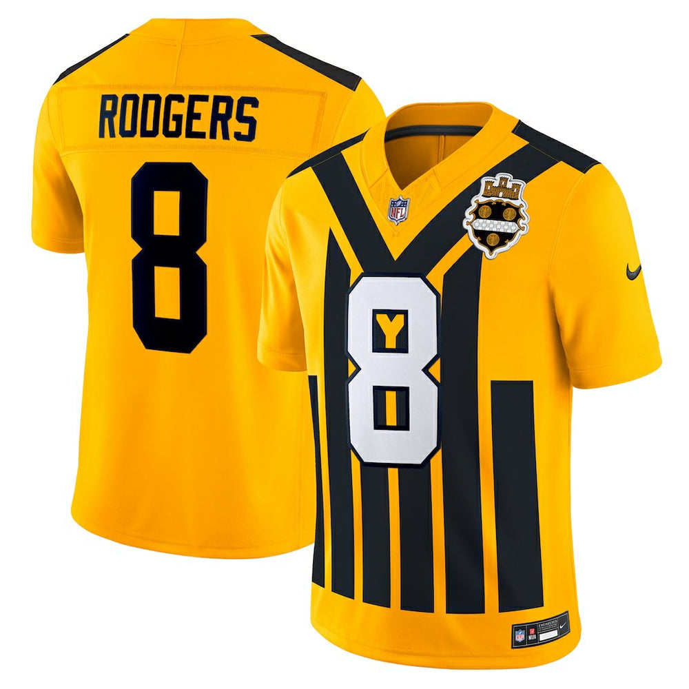 Nike Aaron Rodgers Pittsburgh Steelers Alternate Vapor F.U.S.E. Limited Jersey Gold