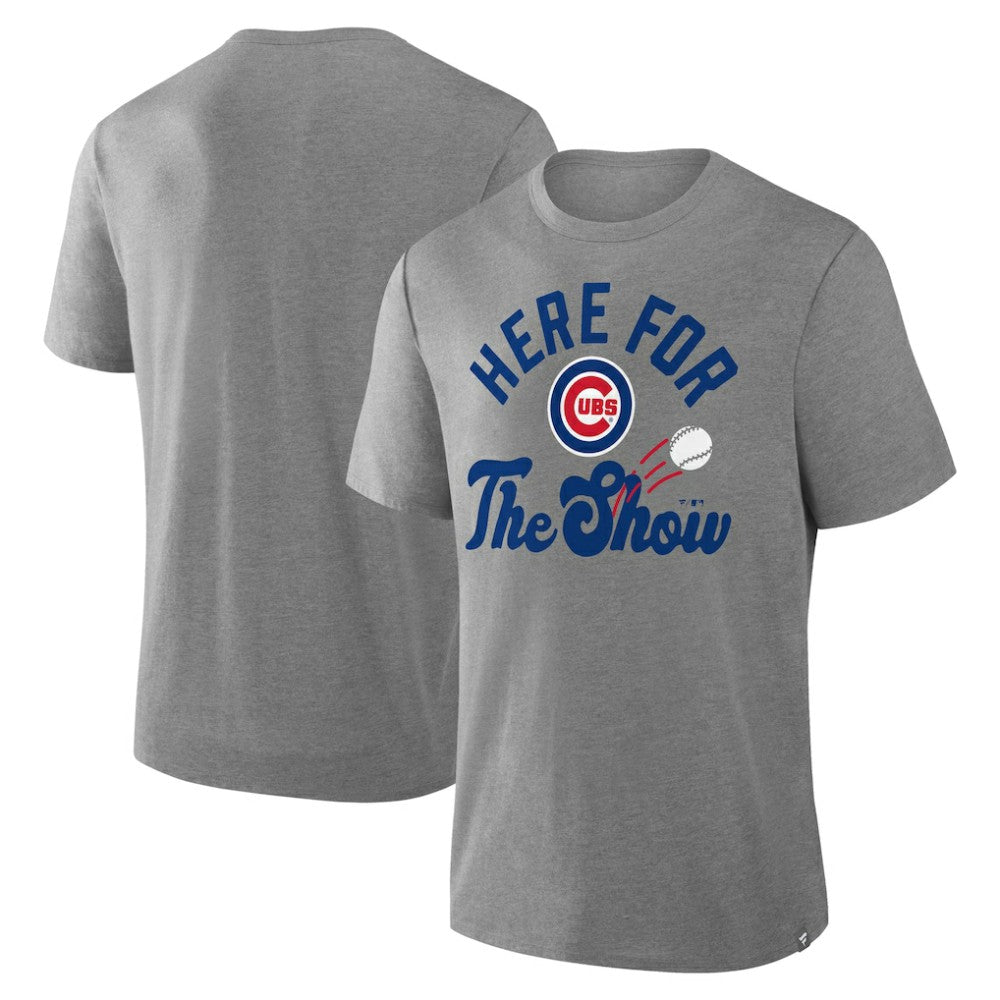 Chicago Cubs Fanatics Nostalgia Tri-Blend T-Shirt - Heather Gray - Fanatics Discount