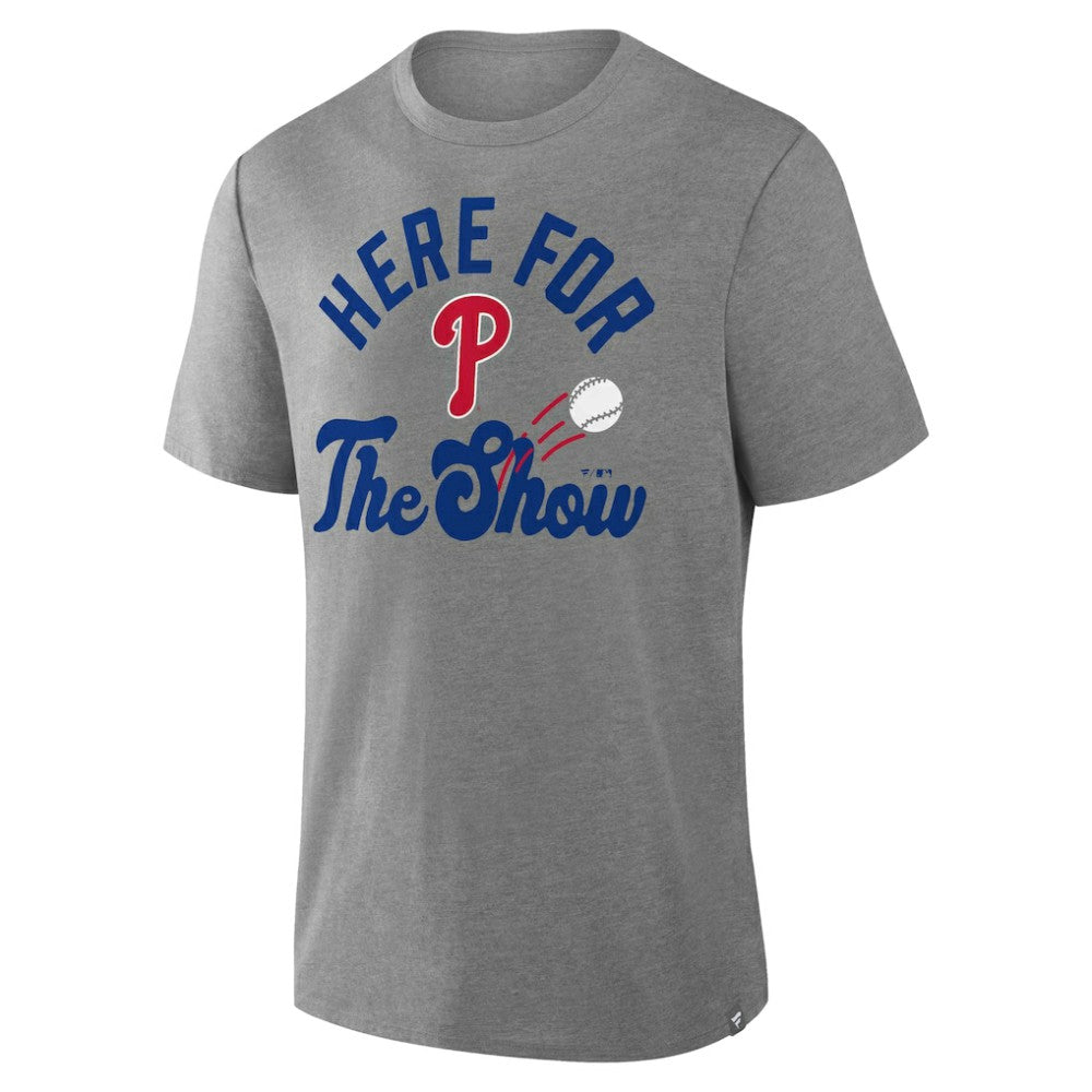 Philadelphia Phillies Fanatics Nostalgia Tri-Blend T-Shirt - Heather Gray - Fanatics Discount