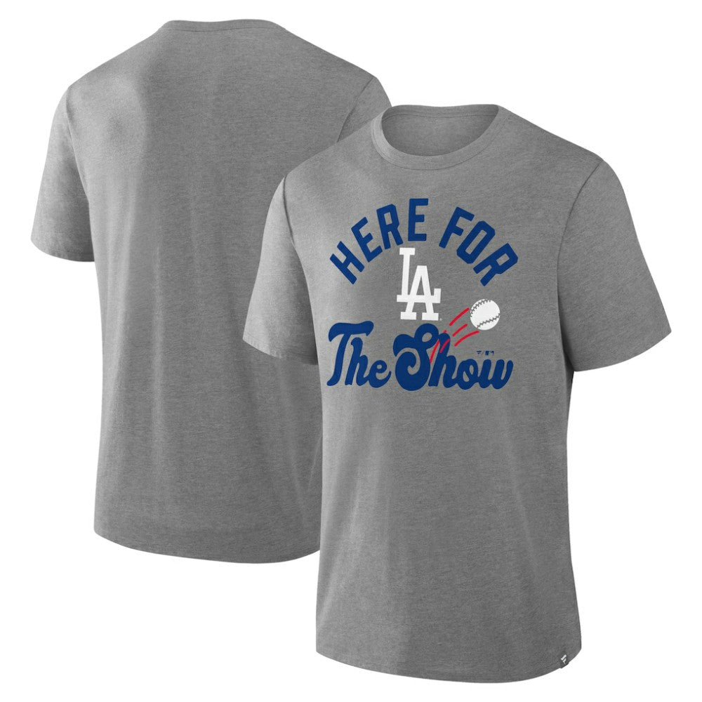 Los Angeles Dodgers Fanatics Nostalgia Tri-Blend T-Shirt - Heather Gray - Fanatics Discount