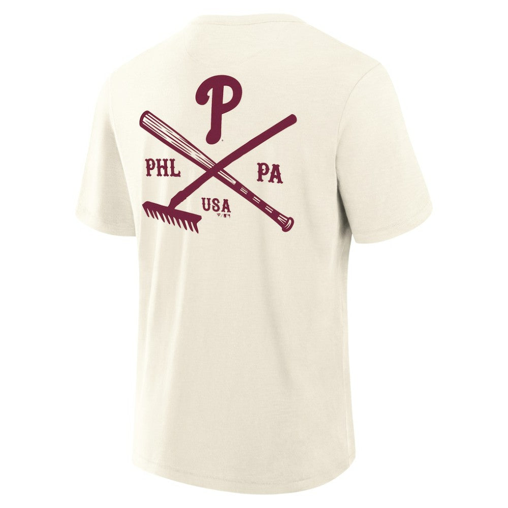 Philadelphia Phillies Fanatics Nostalgia Stadium Slub T-Shirt - Cream - Fanatics Discount
