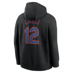 Francisco Lindor New York Mets Nike Player Name & Number Club Pullover Hoodie - Black - Nike Lifestyle